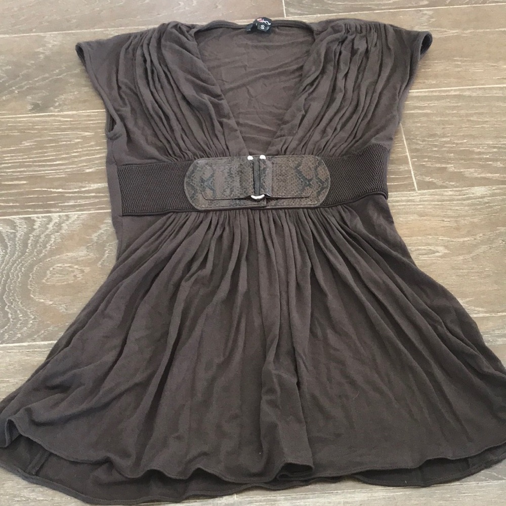 Dressy top with belt detail